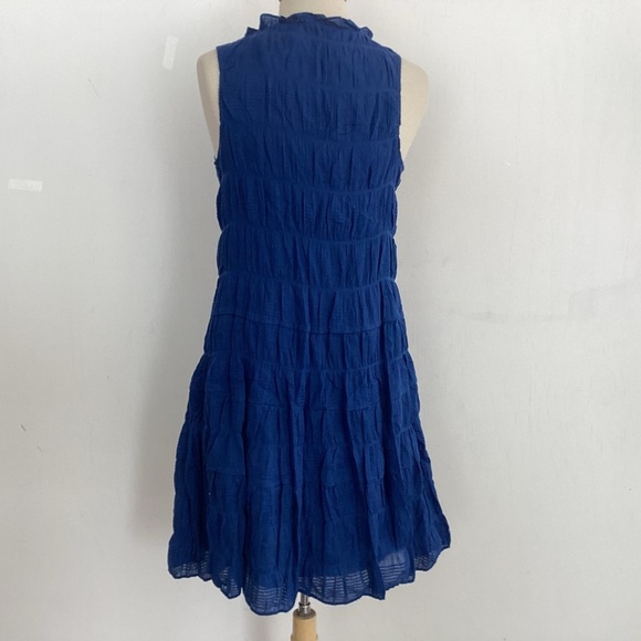 Max Studio Cobalt Blue Gauzy tiered Sleeveless Dress w/Tie Front Small NWT - Picture 9 of 14